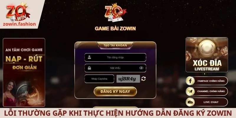 Lỗi thường gặp khi thực hiện hướng dẫn đăng ký ZOWIN