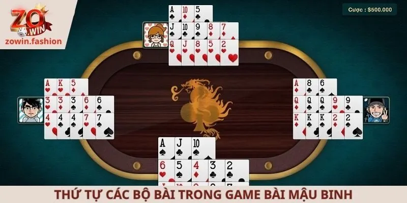 Thứ tự các bộ bài trong game bài mậu binh